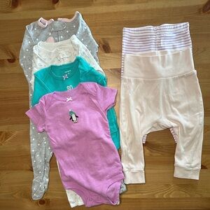 Baby Girl Clothes Bundle Size 9 months - Onesies Leggings Pajama Pjs